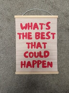 Target Pink and Cream "What's The Best That Could Happen" Wall Tapestry